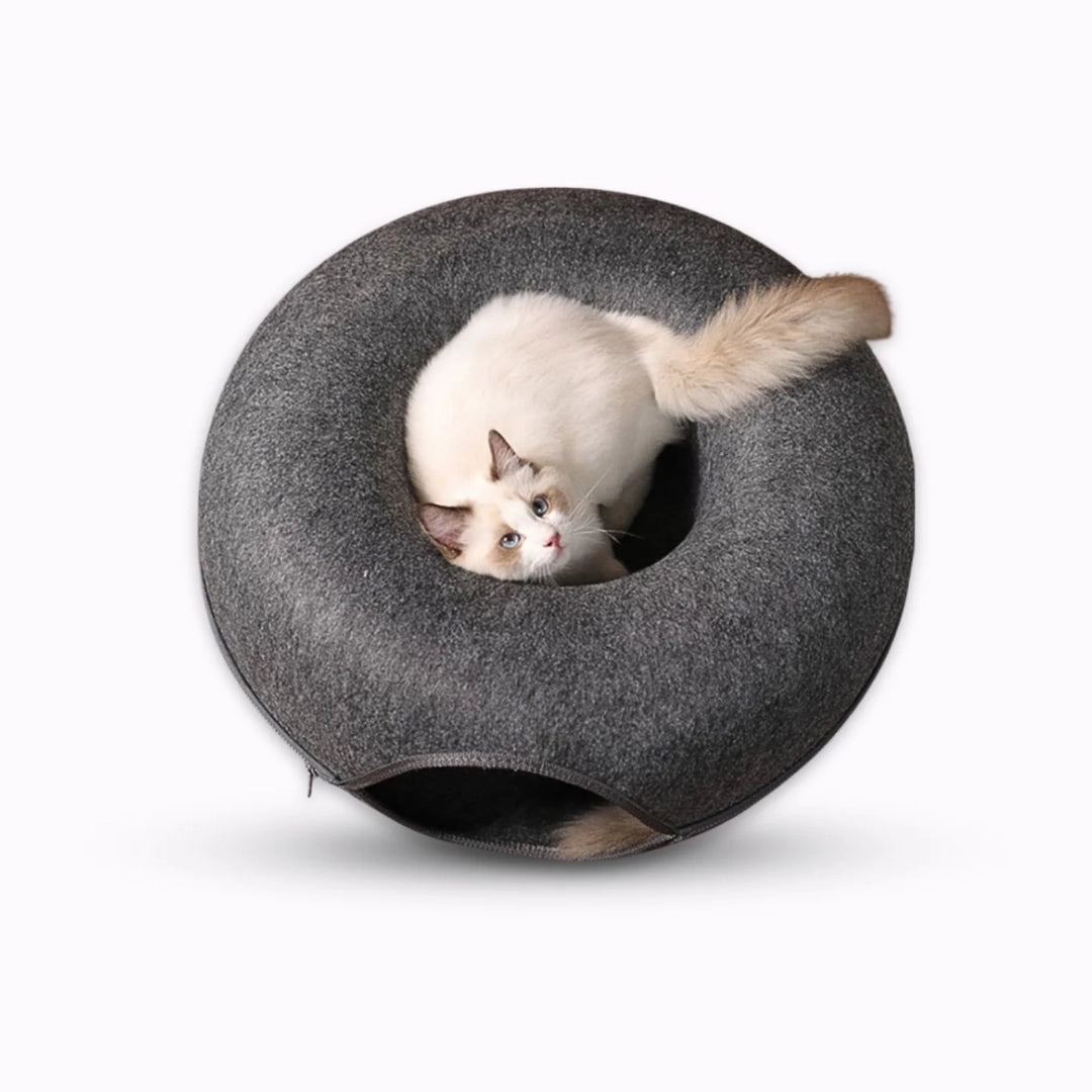 もふもふ幸せ® 猫ちゃん夢中！ドーナツ型2WAYトンネルベッド