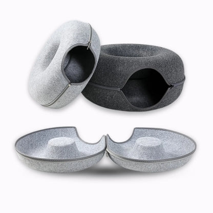 もふもふ幸せ® 猫ちゃん夢中！ドーナツ型2WAYトンネルベッド