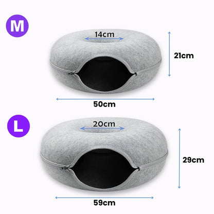 もふもふ幸せ® 猫ちゃん夢中！ドーナツ型2WAYトンネルベッド