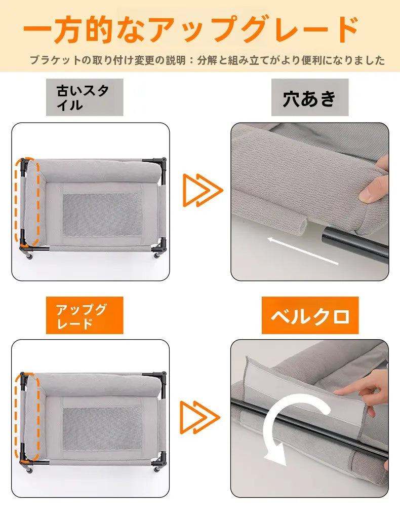 ブラケット取付改良 ─ 古い穴あけ式 vs 新ベルクロ式 分解・組立が簡単に