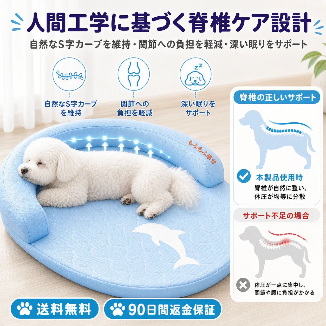 【接触冷感28→18℃】犬・猫用 4Dエアファイバー冷感ベッド｜触れた瞬間ひんやり、夏の特等席