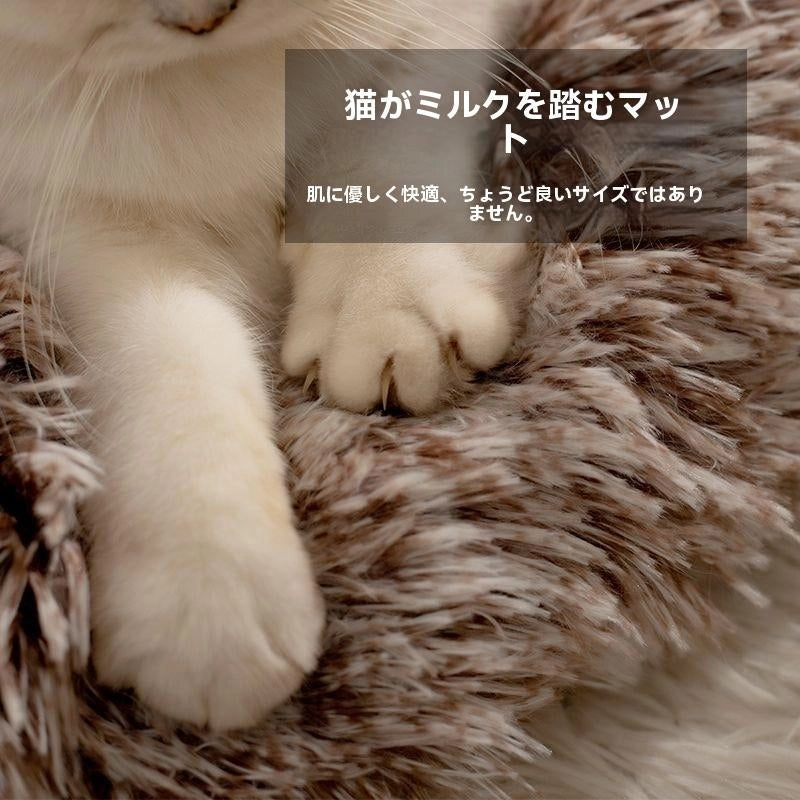もこもこ囲み猫ベッド 冬の冷え対策に 付属ブランケットでぽかぽか 犬猫OK