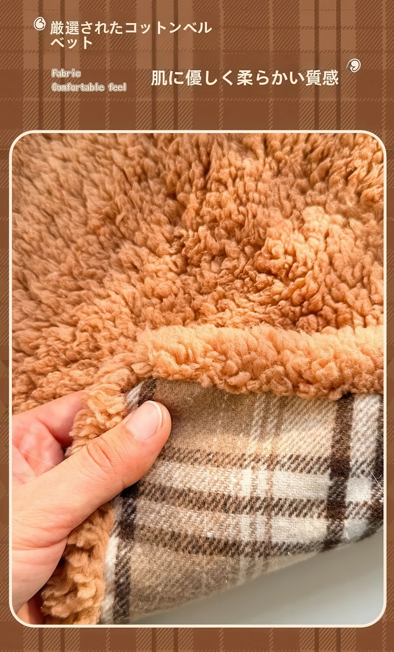 犬 着る毛布 裏起毛 肌触り ボア素材 暖かい生地 アップ