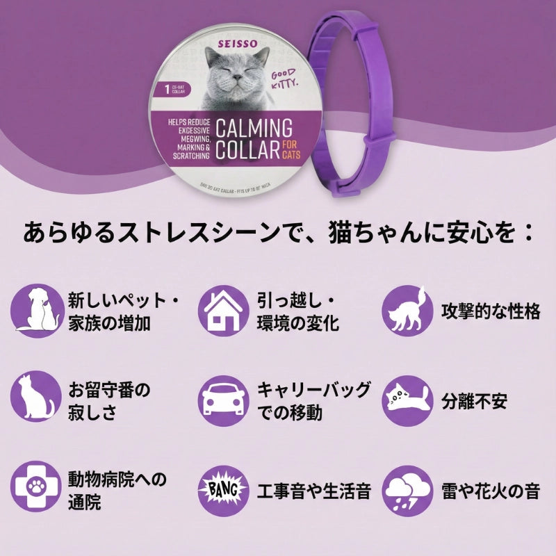 猫がストレスを感じる様々なシチュエーションの図解