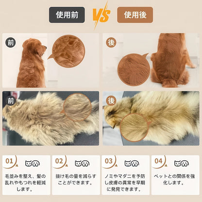ペットの毛並み改善 ビフォーアフター 抜け毛除去とノミ予防効果