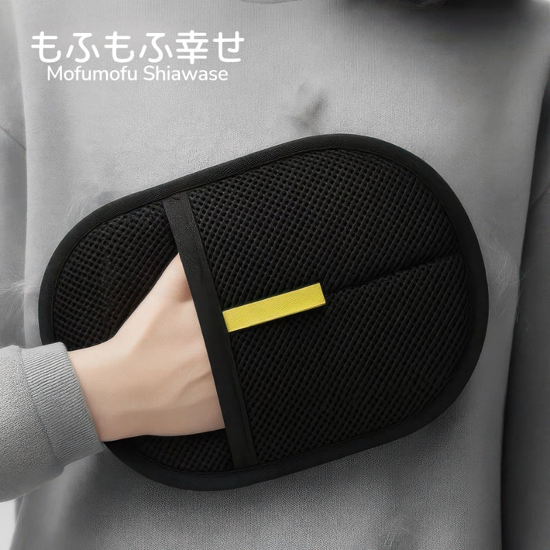 ペット 抜け毛取り グローブ 黒色 メッシュ素材 手にはめて使用