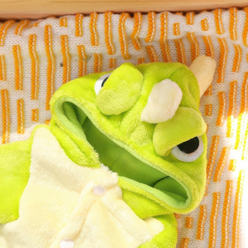 犬服 恐竜 フード 顔 目 トゲ デザイン アップ 可愛い