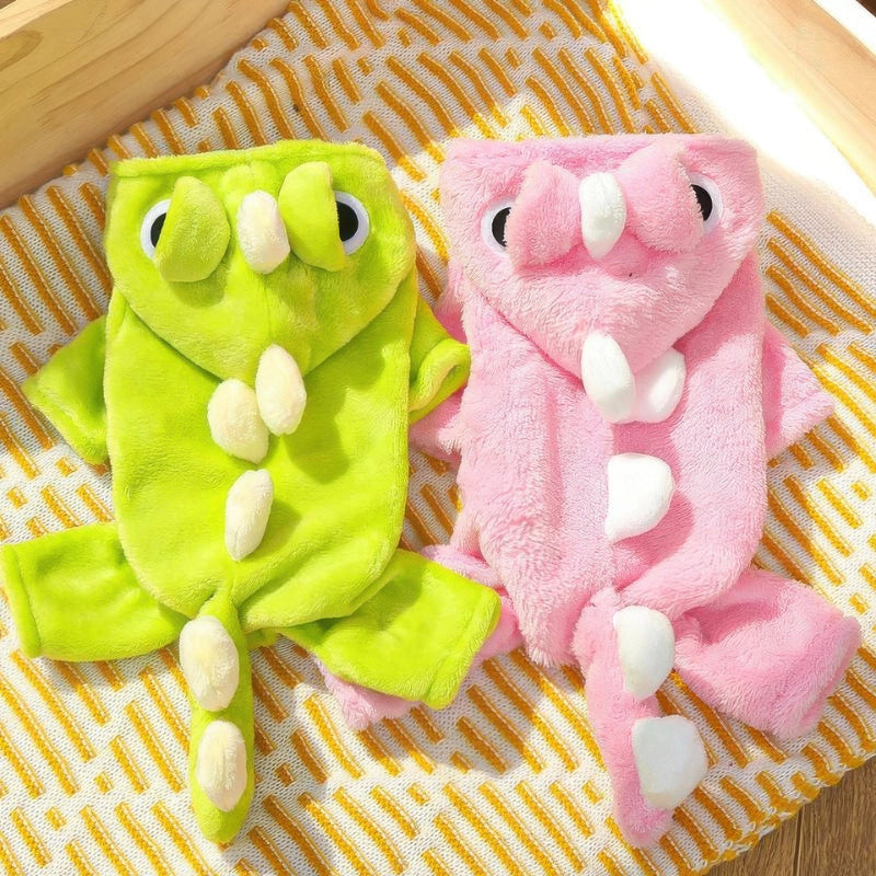 犬服 恐竜 2色展開 ピンク グリーン 並べて比較 可愛い