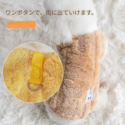 犬 服 ハーネス一体型 背中リードフック付き 散歩に便利 丈夫なDカン拡大