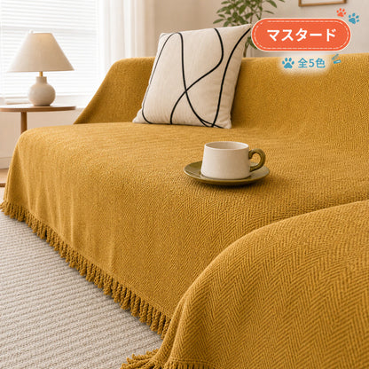 ペット ソファカバー｜かけるだけで、ソファは"無傷"。爪も毛も汚れもガード、丸洗いOKのシェニール マルチカバー