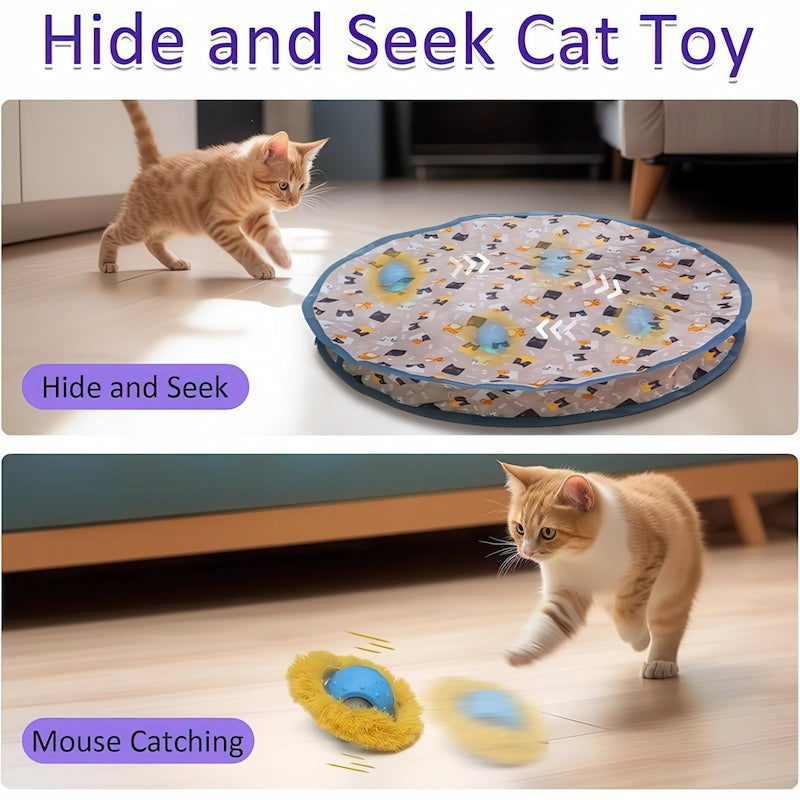 猫 おもちゃ 自動 隠れん坊ボール - カバーの中を動き回る獲物とネズミ捕り遊びで猫を夢中にさせます
